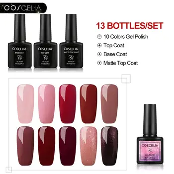 COSCELIA Nail Polish Set Base And Top Coat For Nails UV Gel Polish All For Manicure Pedicure Nail Tools Need LED Lamp 
COSCELIA Nail Polish Set Base And Top Coat For Nails UV Gel Polish All For Manicure Pedicure Nail Tools Need LED Lamp