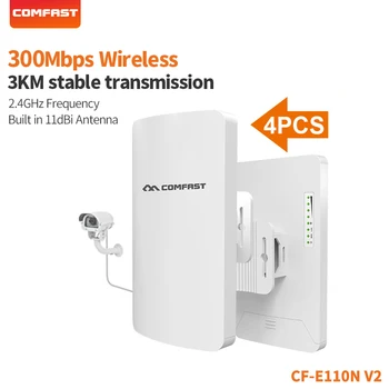 4PCS 300Mbps Mini High Power Outdoor CPE 2.4G RJ45 WAN/LAN 24V POE WIFI Router Bridge For Monitoring Project 1-2KM Amplifier
4PCS 300Mbps Mini High Power Outdoor CPE 2.4G RJ45 WAN/LAN 24V POE WIFI Router Bridge For Monitoring Project 1-2KM Amplifier