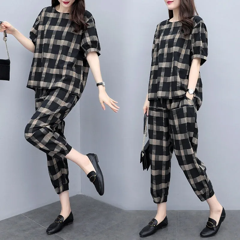 Women's Two-piece Summer Holiday Clothing Plus Size 2 Pieces Pants and Tops 2 Piece Tie-dye Suit Cute Two-piece Suit Plaid XL
Women's Two-piece Summer Holiday Clothing Plus Size 2 Pieces Pants and Tops 2 Piece Tie-dye Suit Cute Two-piece Suit Plaid XL