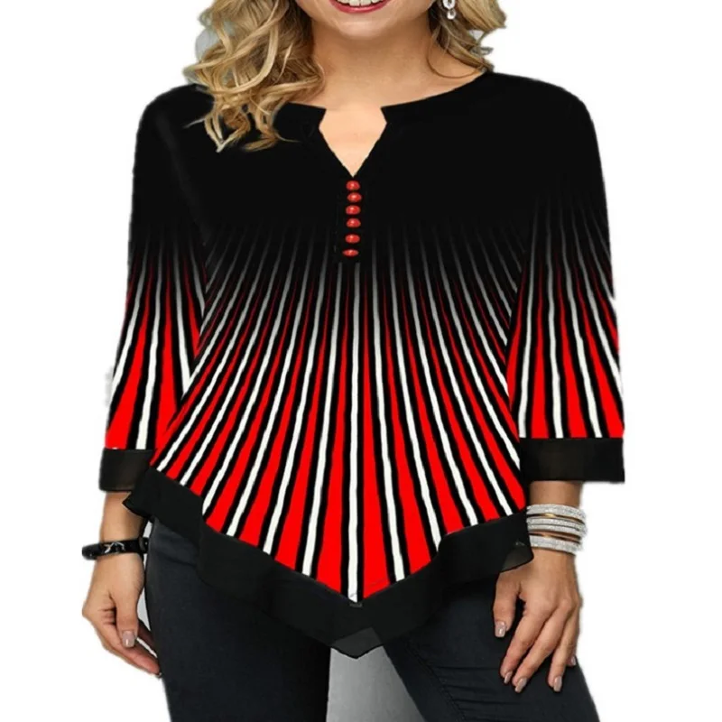 2020 Big Size Female Blouse Spring Autumn New Stripe Women Irregular Long Sleeve Casual Print
2020 Big Size Female Blouse Spring Autumn New Stripe Women Irregular Long Sleeve Casual Print
