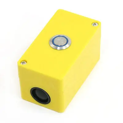 Momentary Blue Lamp Metal Push Button Control Box SPDT 1NO 1NC 5Amp 250V AC