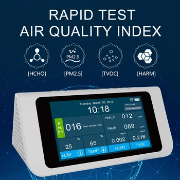 PM2.5 Formaldehyde Detector TVOC HCHO Temperature Meter Hygrometer AQI LCD Display Air Quality Detector DM108 USB charging
PM2.5 Formaldehyde Detector TVOC HCHO Temperature Meter Hygrometer AQI LCD Display Air Quality Detector DM108 USB charging