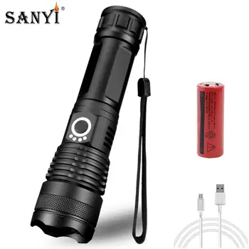 Sanyi LED Tactical Flashlight Zoomable Focus Lantern 5 Modes LED Torch USB Charging Flashlights For 26650 Rechargeable Battery 
Sanyi LED Tactical Flashlight Zoomable Focus Lantern 5 Modes LED Torch USB Charging Flashlights For 26650 Rechargeable Battery