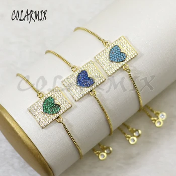 10pcs rectangle charm bracelets heart charm bracelets mix colors zircon accessories connectors bracelets for women 5707
10pcs rectangle charm bracelets heart charm bracelets mix colors zircon accessories connectors bracelets for women 5707