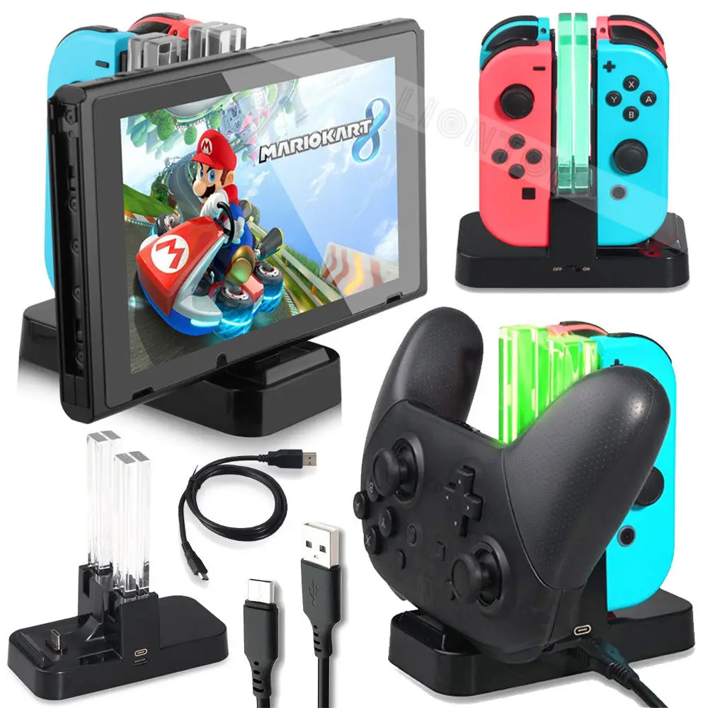 4 Port Controller Joystick Charger Charging Dock Station For Nintendo Switch NS Joy-Con Adapter Game Accessories Charger Holder
4 Port Controller Joystick Charger Charging Dock Station For Nintendo Switch NS Joy-Con Adapter Game Accessories Charger Holder
