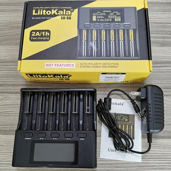 LiitoKala Lii-S6 lii-202 18650 26650 3.7V Lithium Charger 6 Slots LCD Screen Display Smartest Battery Charger US/EU Plug AA AAA
LiitoKala Lii-S6 lii-202 18650 26650 3.7V Lithium Charger 6 Slots LCD Screen Display Smartest Battery Charger US/EU Plug AA AAA