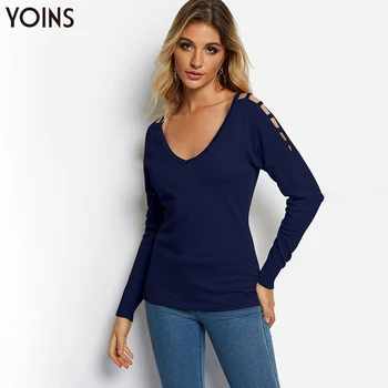 YOINS 2020 Spring Autumn Winter Sweater Women Knitted V-neck Long Sleeves Cut-out Jumper Casual Basic Regular Col Roul Femme
YOINS 2020 Spring Autumn Winter Sweater Women Knitted V-neck Long Sleeves Cut-out Jumper Casual Basic Regular Col Roul Femme