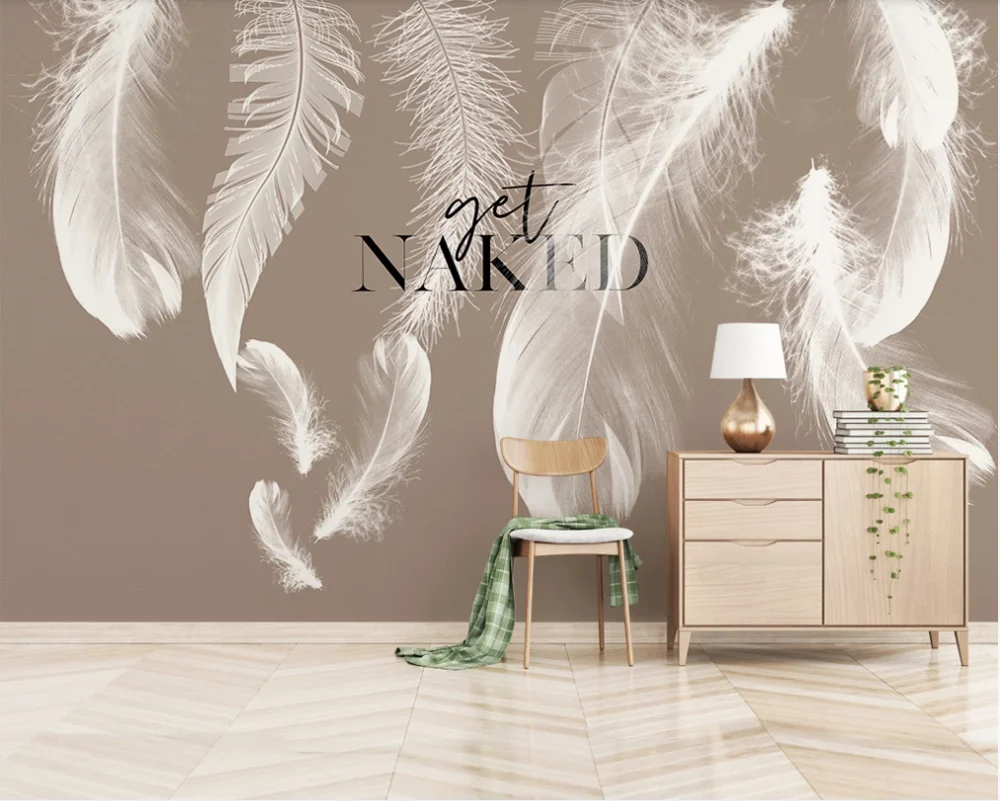Custom wallpaper stylish English font hand-painted feathers small fresh Nordic TV background wall-waterproof material
Custom wallpaper stylish English font hand-painted feathers small fresh Nordic TV background wall-waterproof material