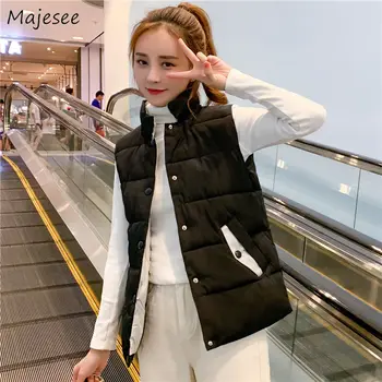 Vests Women All-match Simple Elegant Korean Style Students Waistcoats Thicker High Quality Top Pockets Large Size Couples Coat 
Vests Women All-match Simple Elegant Korean Style Students Waistcoats Thicker High Quality Top Pockets Large Size Couples Coat