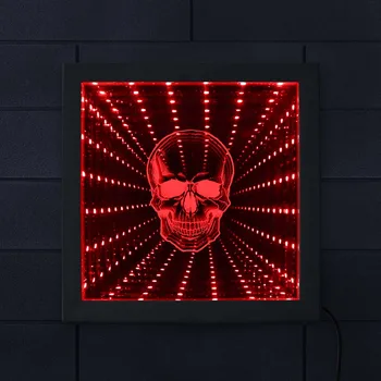 Death Bone Skeleton Tunnel Vision Illuminated Mirror Horror Skull Head Wall Hanging Infinity Mirror Halloween Party Decor Frame
Death Bone Skeleton Tunnel Vision Illuminated Mirror Horror Skull Head Wall Hanging Infinity Mirror Halloween Party Decor Frame