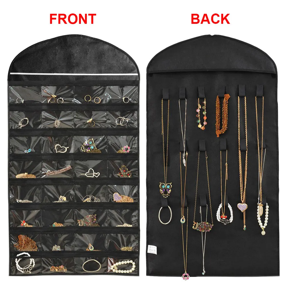 Necklace Jewelry Organizers Display Earrings Bracelet 32 Pockets Wall PVC Storage Double-sided Decorative Hanging Bag Holder
Necklace Jewelry Organizers Display Earrings Bracelet 32 Pockets Wall PVC Storage Double-sided Decorative Hanging Bag Holder
