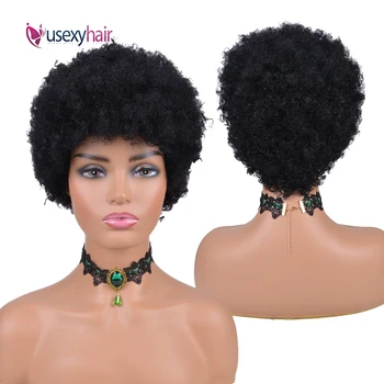 Short Human Hair Afro Kinky Curly Wigs Natural Color Short Wig Human Hair 150% Density Brazilian Remy Curly Wigs For Black Women
Short Human Hair Afro Kinky Curly Wigs Natural Color Short Wig Human Hair 150% Density Brazilian Remy Curly Wigs For Black Women