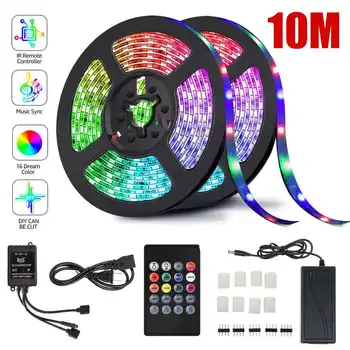 LED Strip Light RGB 5050 SMD Flexible Ribbon LED Light Strip RGB 10m Tape Diode DC 12V 48W with Remote Control Adapter Waterproo
LED Strip Light RGB 5050 SMD Flexible Ribbon LED Light Strip RGB 10m Tape Diode DC 12V 48W with Remote Control Adapter Waterproo