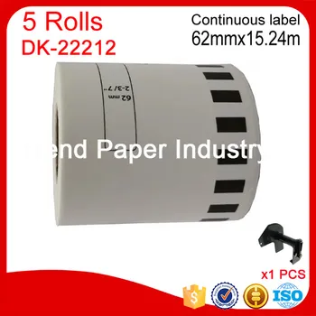 5 Refill Rolls Generic DK-22212 Label 62mm*15.24M Continuous Compatible for Brother Label Printer White Color DK-2212 DK22212
5 Refill Rolls Generic DK-22212 Label 62mm*15.24M Continuous Compatible for Brother Label Printer White Color DK-2212 DK22212
