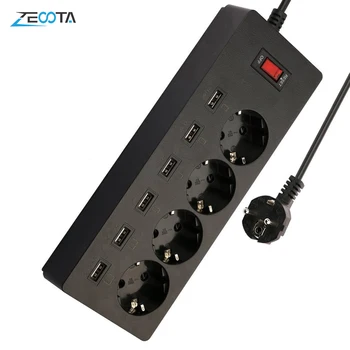Multiple Power Strip Surge Protector EU Plug Outlet 6 way AC Electric Adapter Switch Socket with USB Charger 1.8m Extension Cord
Multiple Power Strip Surge Protector EU Plug Outlet 6 way AC Electric Adapter Switch Socket with USB Charger 1.8m Extension Cord