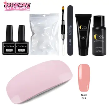 COSCELIA Manicure Finger Extension Brush Nail Extension Poly Gel Set With Nial Tips Dual Form Qiuck Dry Polygel Builder Gel 
COSCELIA Manicure Finger Extension Brush Nail Extension Poly Gel Set With Nial Tips Dual Form Qiuck Dry Polygel Builder Gel