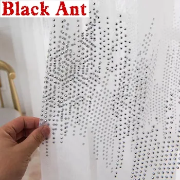 Bright Diamond Design Bead Tulle Curtains Living room Nordic Luxury White Sheer Voile Fabric Fashion Window Screen Cortina X818F 
Bright Diamond Design Bead Tulle Curtains Living room Nordic Luxury White Sheer Voile Fabric Fashion Window Screen Cortina X818F