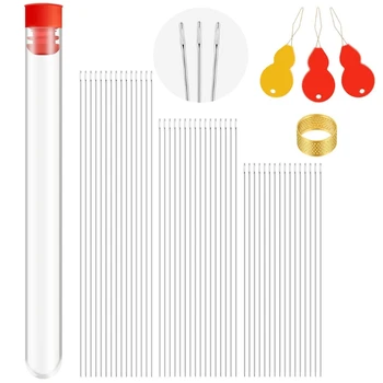 65Pcs 3 Size Extra Fine Thin Beading Embroidery Needles with Needle Threaders R3MC
65Pcs 3 Size Extra Fine Thin Beading Embroidery Needles with Needle Threaders R3MC