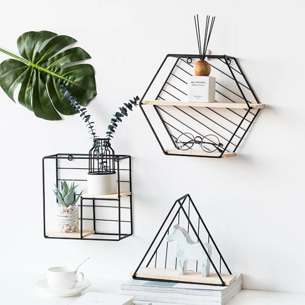 Hexagon Rack Wrought Iron Grid Wall Shelf Combination Wall Hanging Living Room Geometric Storage Rack Wall Decoration
Hexagon Rack Wrought Iron Grid Wall Shelf Combination Wall Hanging Living Room Geometric Storage Rack Wall Decoration