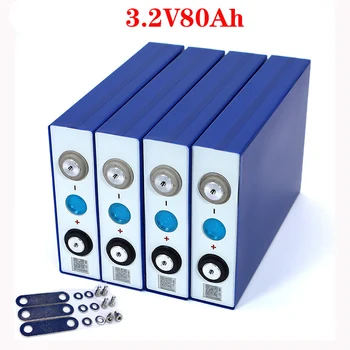4PCS 3.2V 80Ah Lithium Iron Phosphate Cell lifepo4 battery cycle 4000 times 3C Solar 12V 80Ah is not120Ah cells EU US TAX FREE