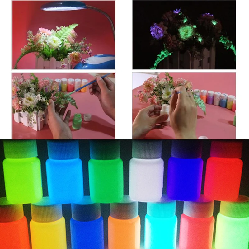 

10g 12Colors Glowing Luminescent powder phosphor powder Rare Earths Dust Long-acting Glow in the Dark For Party Decoration