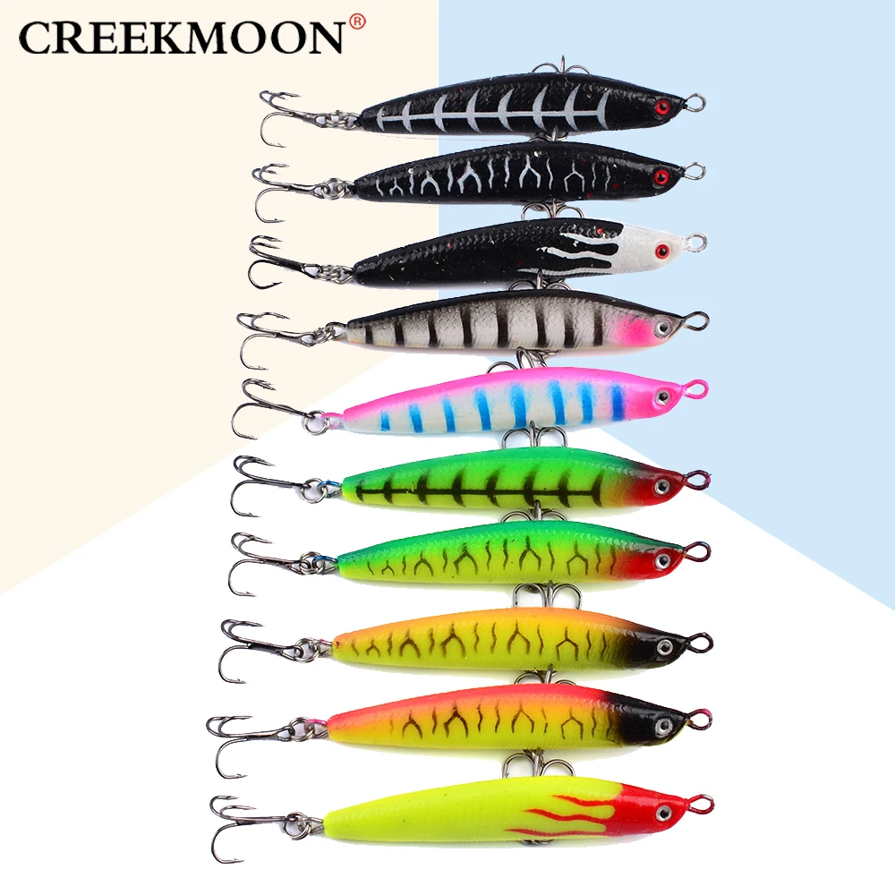 10pcs 8cm 18g Pencil Sinking Fishing Lure Weights Bass Tackle Baits Accessories Saltwater Lures Fish Bait Trolling | Спорт и