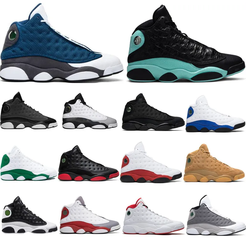 

Newest 13 Basketball Shoes 13s Men Black Cat Trainers Flint Bred Reverse He Got Game Cap and Gown Island Green Sports Sneakers