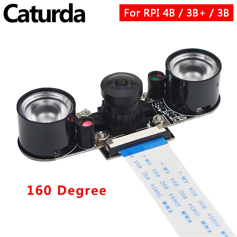 Raspberry Pi 4 Camera Night Vision 5MP OV5647 Fisheye Webcam 130/160 Degree Video for 3 Model B 3B Plus 4B | Компьютеры и офис