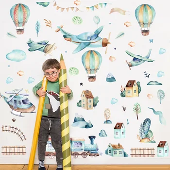 Hot Hand-painted Hot-air Balloon Train Wall Sticker Children Room Nursery Wall Decoration DIY Art Waterproof Sticker Home Decor
Hot Hand-painted Hot-air Balloon Train Wall Sticker Children Room Nursery Wall Decoration DIY Art Waterproof Sticker Home Decor