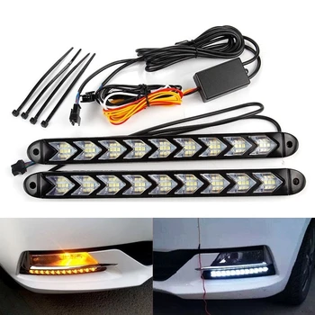 Car Flowing 6LED Light Strip Arrow Flasher DRL Turn Signal Lamp Cool White/Amber 18.5*2.5cm LED Light Strip
Car Flowing 6LED Light Strip Arrow Flasher DRL Turn Signal Lamp Cool White/Amber 18.5*2.5cm LED Light Strip