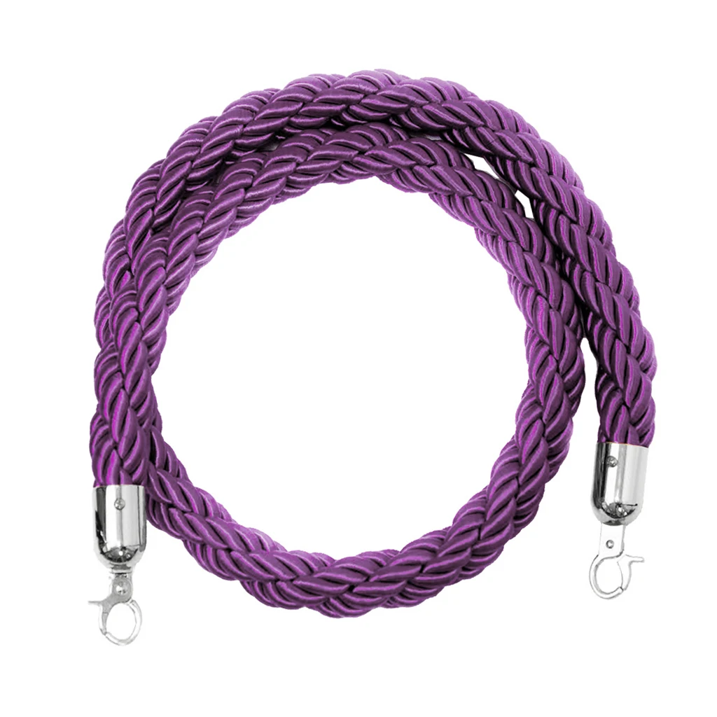Stanchion Rope Crowd Control Queue Barrier Ropes with Premium Clip Hooks - 5ft, 6 Colors Optional Stanchion Rope Crowd Control Queue Barrier Ropes with Premium Clip Hooks - 5ft, 6 Colors Optional