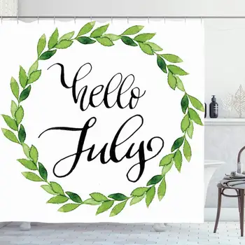 Shower Curtain for Bathroom 72x72 Green Beautiful Hello July Ink Phrase Watercolor Abstract Nature Botanical Branch Cute Drawing
Shower Curtain for Bathroom 72x72 Green Beautiful Hello July Ink Phrase Watercolor Abstract Nature Botanical Branch Cute Drawing