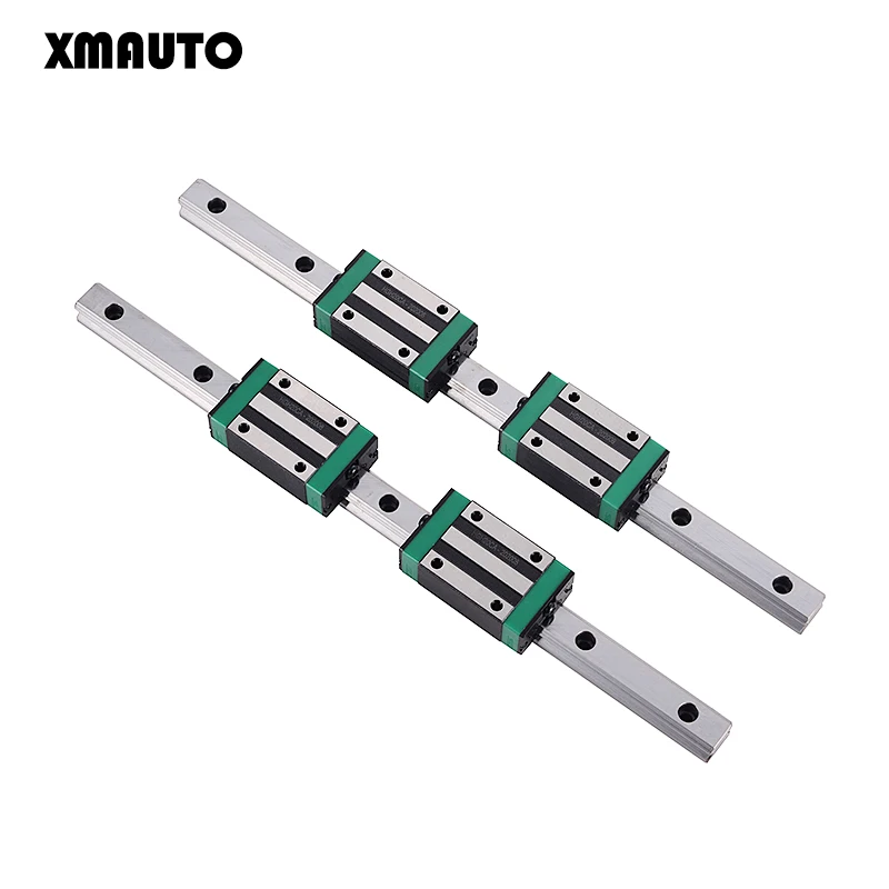 

NEW HGR20 linear guide rail 2pcs with 4 pcs linear block carriage HGH...CA or HGW...CC HGH15 CNC parts