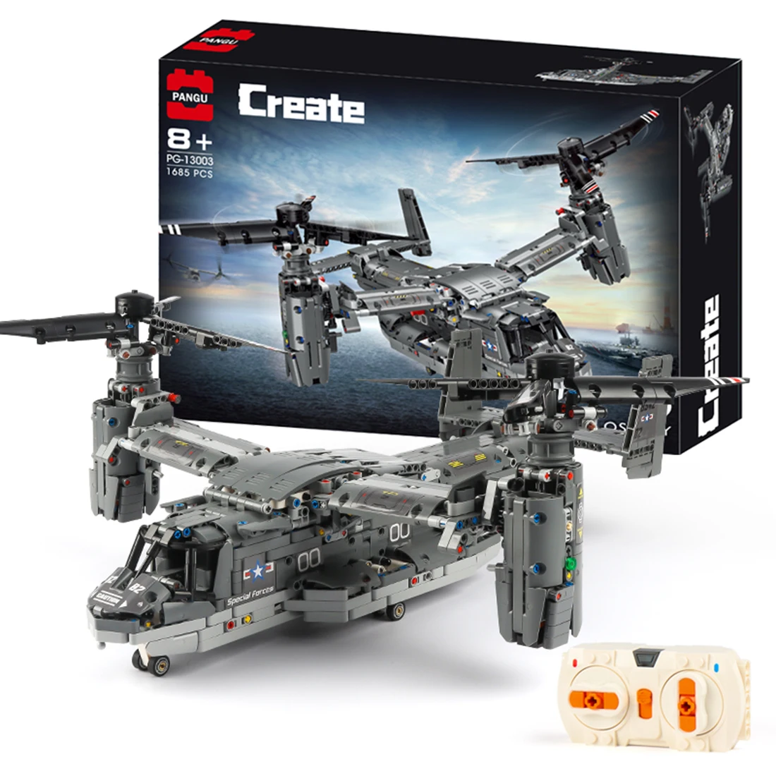 1685Pcs 2-Mode MOC Dynamic Osprey Helicopter Bricks DIY Small Particle Building Block Stem Toy Gift For 8+
1685Pcs 2-Mode MOC Dynamic Osprey Helicopter Bricks DIY Small Particle Building Block Stem Toy Gift For 8+