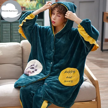 Winter Women Pajamas Sets Animal Dog Lounge Pajamas Robes Set Thick Warm Women Sleepwear Hooded Collar Female Fashion Homewear
Winter Women Pajamas Sets Animal Dog Lounge Pajamas Robes Set Thick Warm Women Sleepwear Hooded Collar Female Fashion Homewear