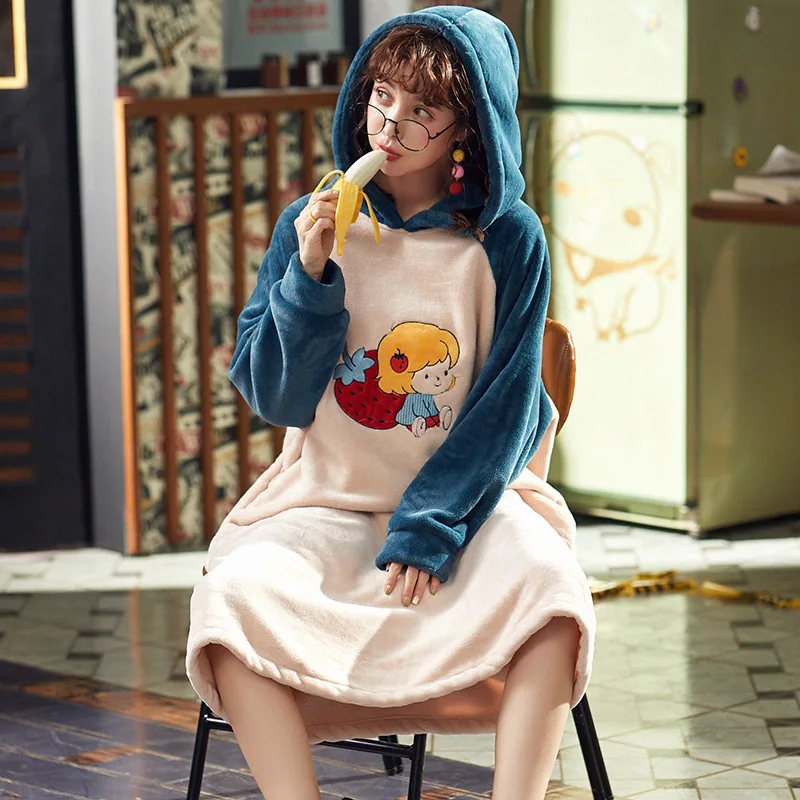 Nightgown Female Spring Autumn & Winter Coral Velvet Brushed And Thick Red Korean-style Fresh Students Flannel Tracksuit Pajamas
Nightgown Female Spring Autumn & Winter Coral Velvet Brushed And Thick Red Korean-style Fresh Students Flannel Tracksuit Pajamas