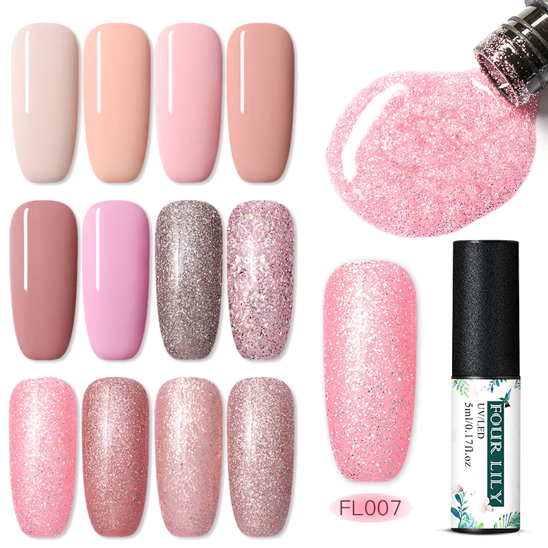 FOUR LILY 5ml UV Gel Nail Polish Rose Gold Glitter Sequins Soak Off UV Gel Varnish Color Nail Gel Polish DIY Nail Art Lacquer
FOUR LILY 5ml UV Gel Nail Polish Rose Gold Glitter Sequins Soak Off UV Gel Varnish Color Nail Gel Polish DIY Nail Art Lacquer