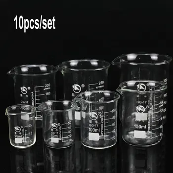 10pcs/set 5ml 10ml 25ml 50ml 100ml 150ml 200ml 250ml 300ml 500ml Glass Beaker Graduated Transparent Borosilicate Glass Beaker
10pcs/set 5ml 10ml 25ml 50ml 100ml 150ml 200ml 250ml 300ml 500ml Glass Beaker Graduated Transparent Borosilicate Glass Beaker