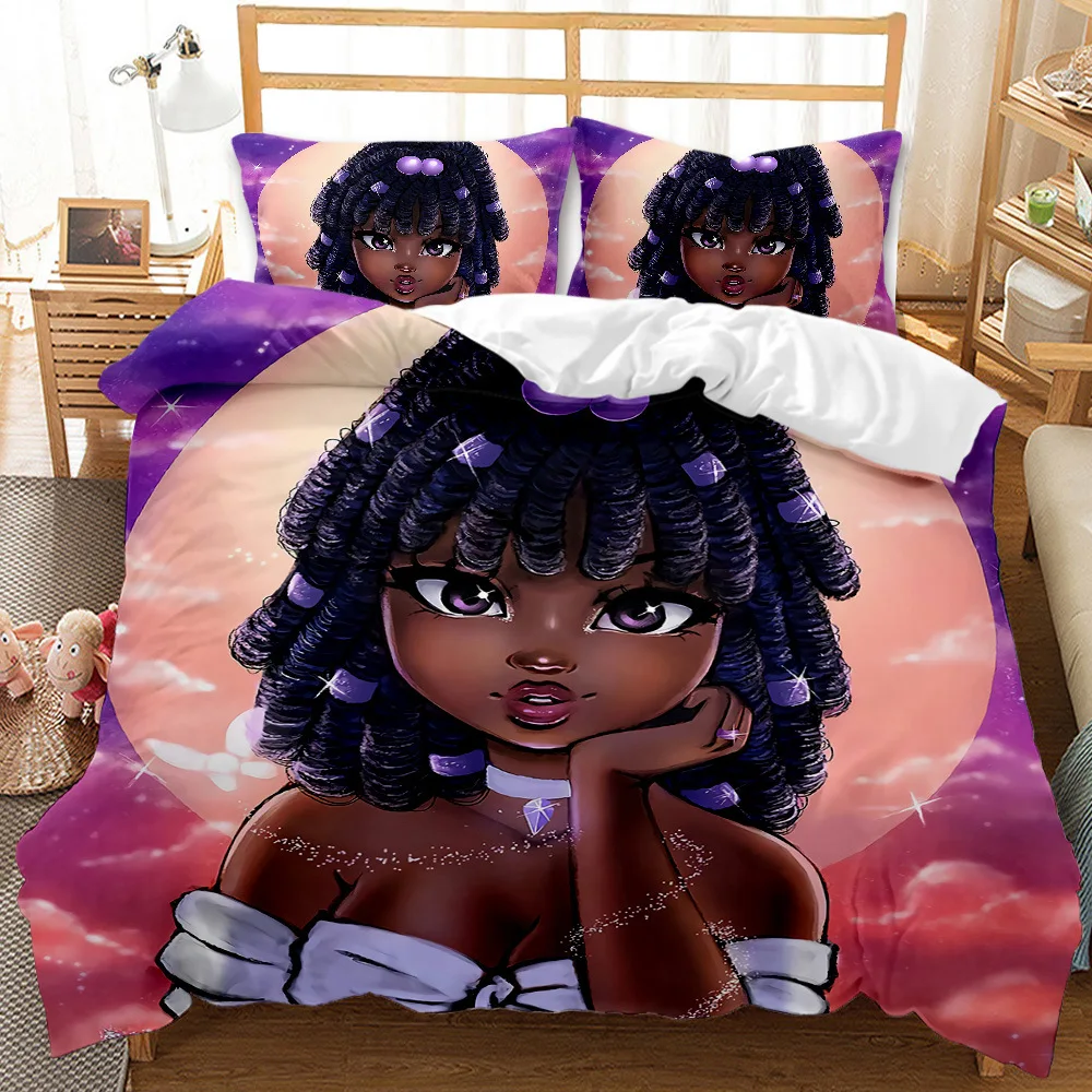 

Africa Black Girl 3D Print Bedding Set Twin Full Queen King Size Duvet Cover Set Linen Home Textile Quilt