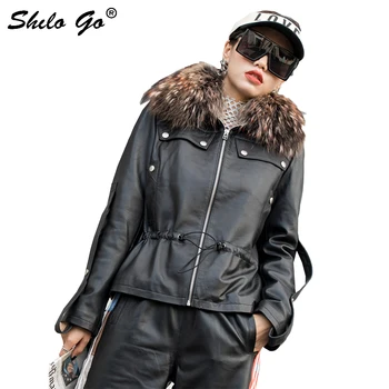 Genuine Leather Jacket Real Fox Fur Collar Drawstring Waist Zip Jacket Coats Women Winter Highstreet Thermal Padded Outwear Coat
Genuine Leather Jacket Real Fox Fur Collar Drawstring Waist Zip Jacket Coats Women Winter Highstreet Thermal Padded Outwear Coat