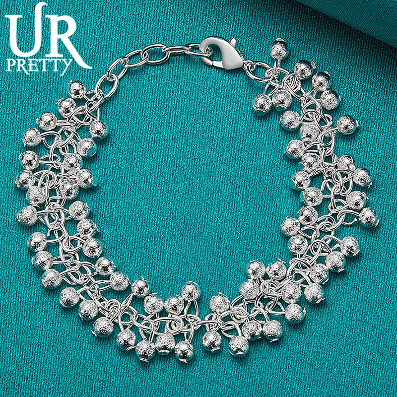 URPRETTY 925 Sterling Silver Frosted Round Ball Chain Bracelet For Man Women Wedding Engagement Party Charm Jewelry
URPRETTY 925 Sterling Silver Frosted Round Ball Chain Bracelet For Man Women Wedding Engagement Party Charm Jewelry