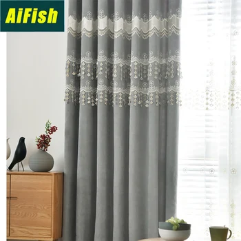 Luxury embroidery curtain decoration living room study high-end design polyester fabric curtain bedroom curtain custom wp446-4 
Luxury embroidery curtain decoration living room study high-end design polyester fabric curtain bedroom curtain custom wp446-4