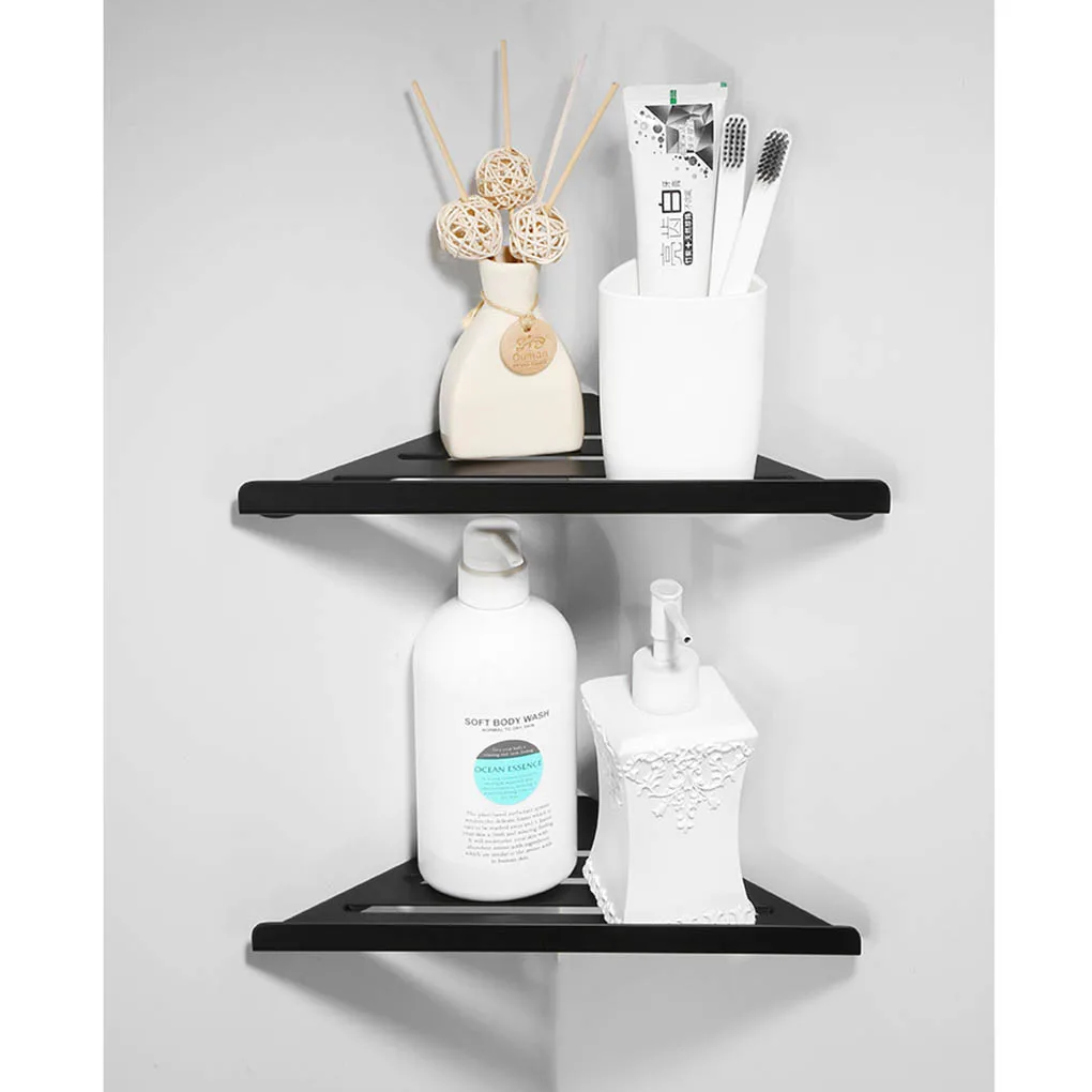 Description Picture 4 of itemBathroom Wall Shelf Shower Room Wall Mounted Shampoo Holder Stainless Steel Shelf Drainer Stripe