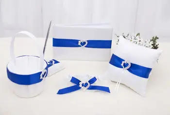 Luxury Wedding Collection Set With Ribbons Rhinestones Sash Bowknot (Set of 4) Guestbook Ring Pillow Pen Set and Flower Basket
Luxury Wedding Collection Set With Ribbons Rhinestones Sash Bowknot (Set of 4) Guestbook Ring Pillow Pen Set and Flower Basket