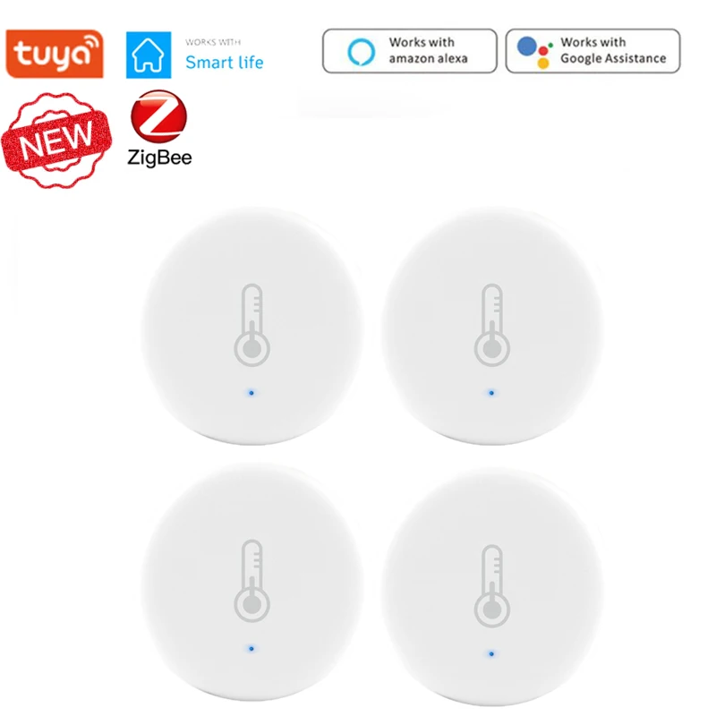 Умный датчик температуры и влажности Tuya/SmartLife App ZigBee работает с Zigbee Hub через Alexa Google