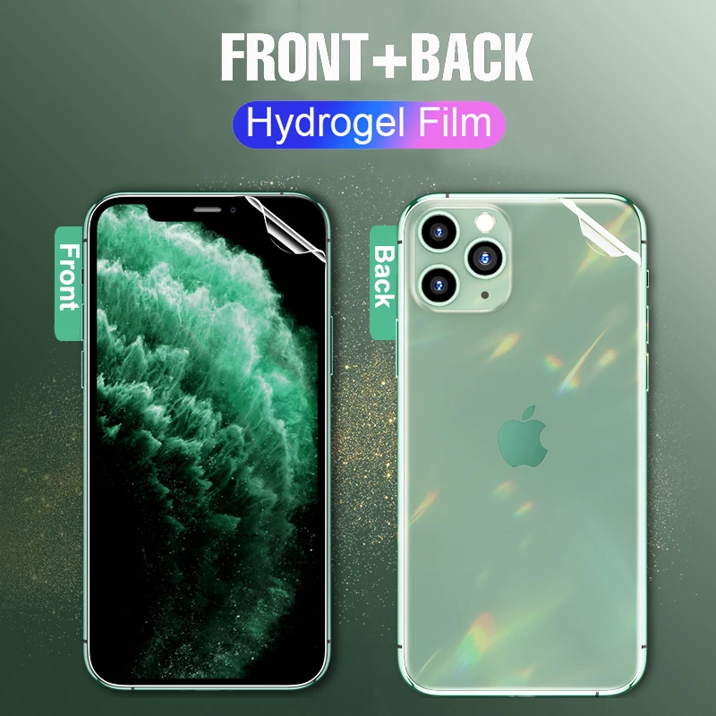 Фото Front+Back BoeYink 21D Screen Protector For iPhone 11 Pro Max 11Pro Hydrogel Soft Film Apple XS 6 7 8 Plus | Мобильные телефоны и