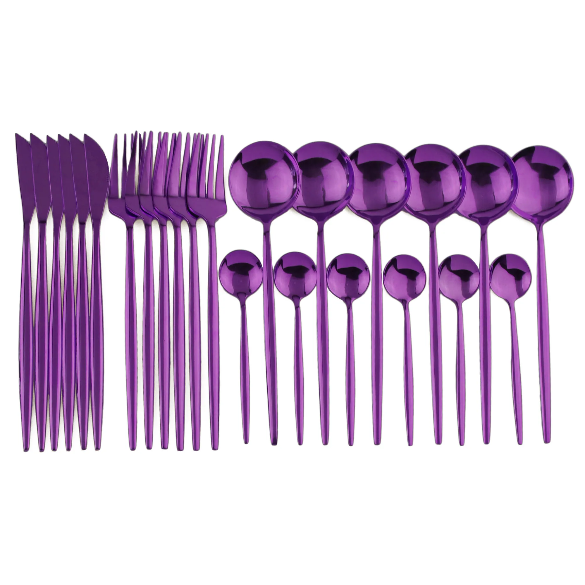 24-Piece Purple Cutlery Set 304 Stainless Steel Knife Fork Spoon Teaspoon Dinnerware Set Tableware Set Silverware Set Wholesale
24-Piece Purple Cutlery Set 304 Stainless Steel Knife Fork Spoon Teaspoon Dinnerware Set Tableware Set Silverware Set Wholesale