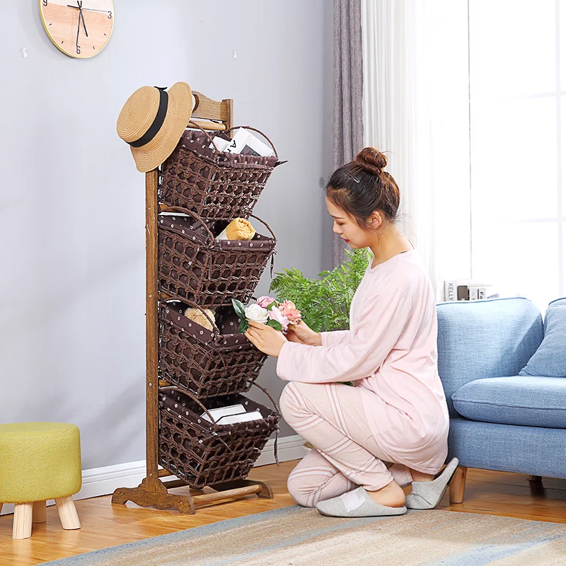Creative Household Multi-layer Storage Basket Standing Book Rack Sundries Storage Shelf Living Room Bedroom Finishing Hamper
Creative Household Multi-layer Storage Basket Standing Book Rack Sundries Storage Shelf Living Room Bedroom Finishing Hamper