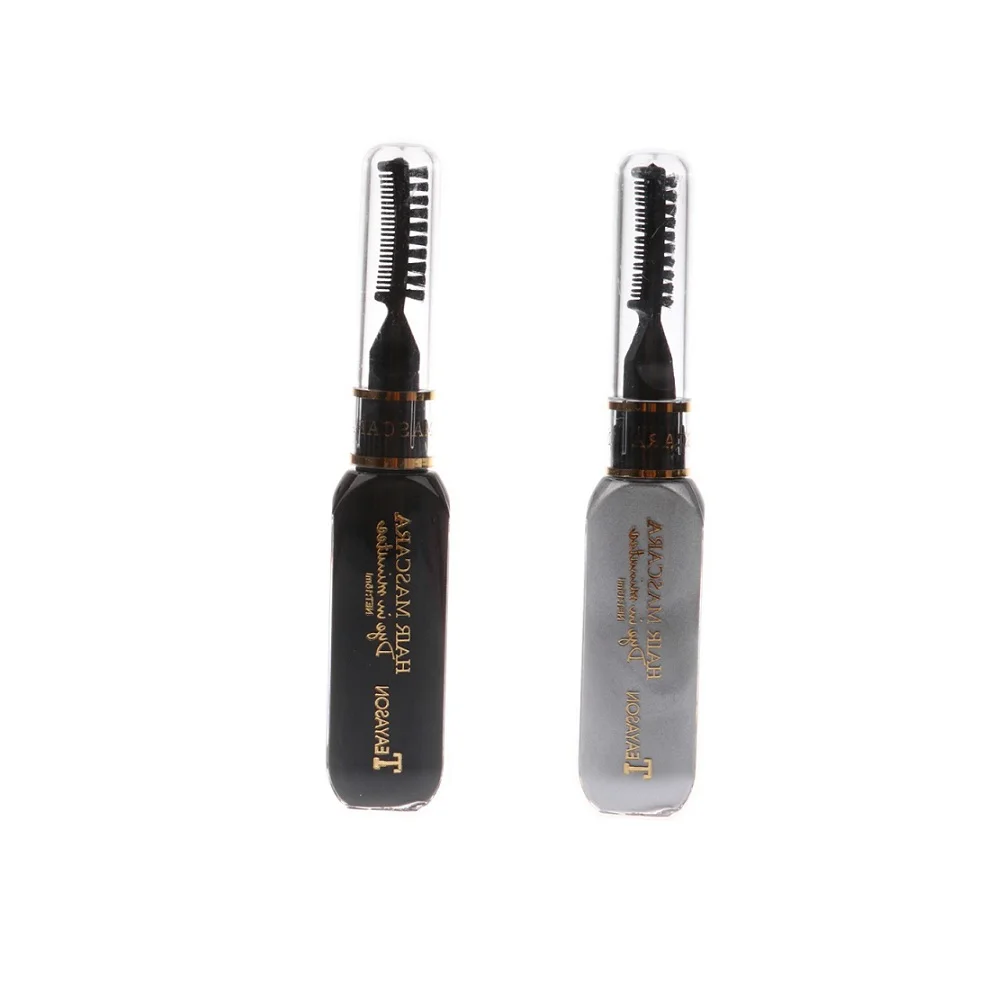 2 Bottles Professional Hair Dye Temporary Hair Color Stick Non-toxic Salon Diy Hair Dyeing Mascara (Black+Gray) 2 Bottles Professional Hair Dye Temporary Hair Color Stick Non-toxic Salon Diy Hair Dyeing Mascara (Black+Gray)