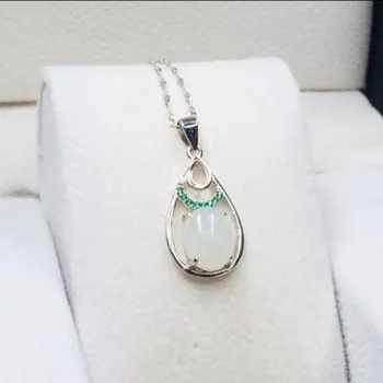 Fine Jewelry 925 Silver Certificate Natural White Jade Pendant Simple Zircon For Women Necklace
Fine Jewelry 925 Silver Certificate Natural White Jade Pendant Simple Zircon For Women Necklace